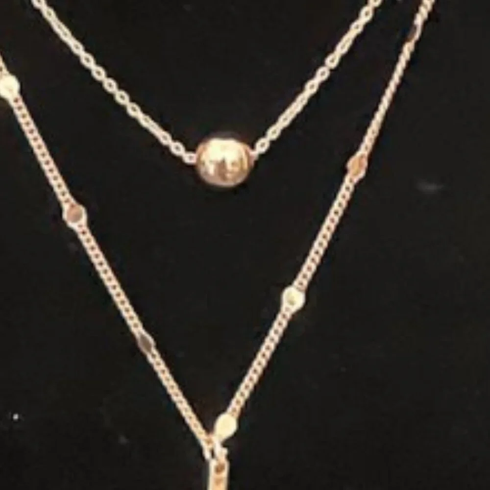 Vintage Boutique Bar Layered Double Necklace